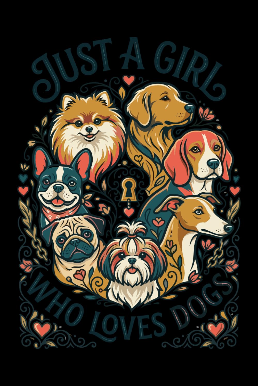 ler totalmente Just a Girl Who Loves Dogs: A Lined Notebook for Dog Moms Who Adore Every Breed