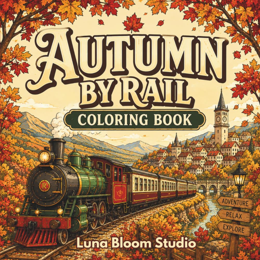 ler totalmente Autumn by Rail: Coloring Book for Adults and Teens