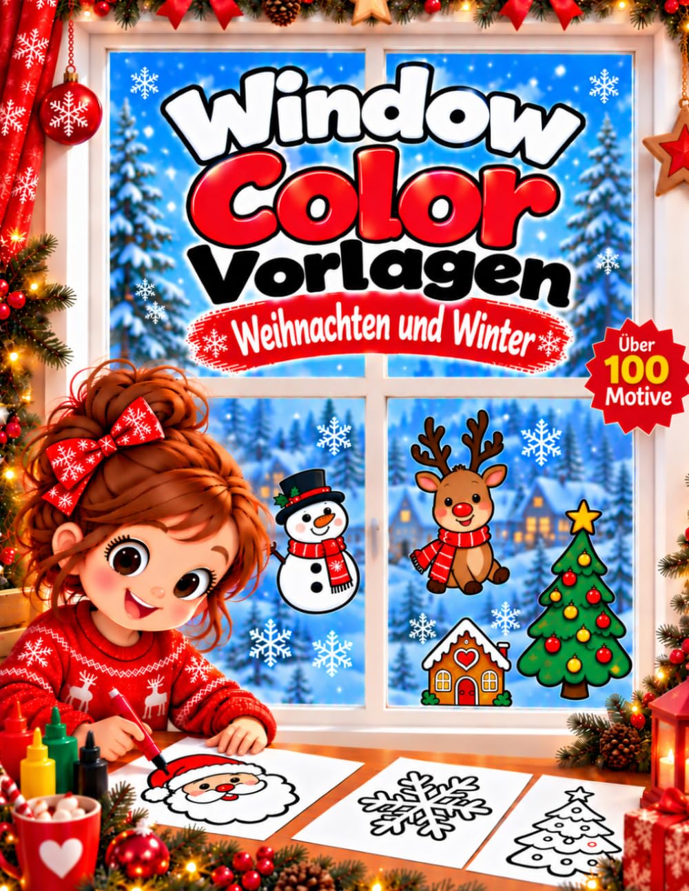 Window Color Vorlagen Weihnachten und Winter: 100 liebevoll gestaltete Weihnachtsmotive für Kinder ab 5 Jahren und Erwachsene zum Abpausen und... für Jungen und Mädchen (German Edition) baixar livro de graça