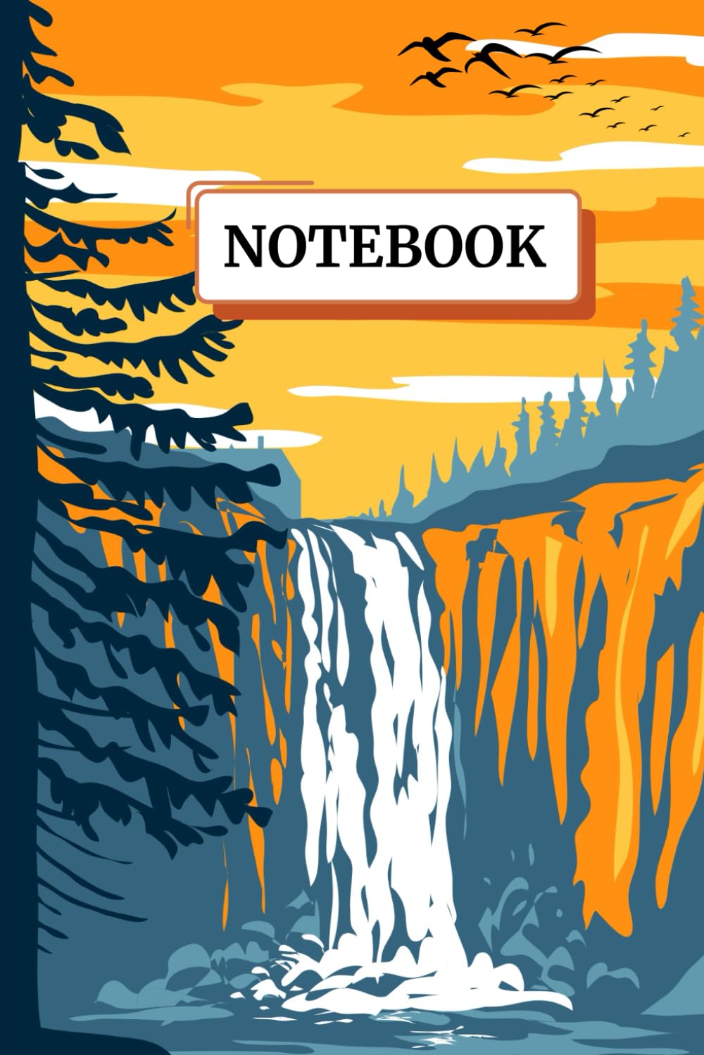 Waterfall Notebook: Lined Journal with Scenic Forest Cover | 120 Pages