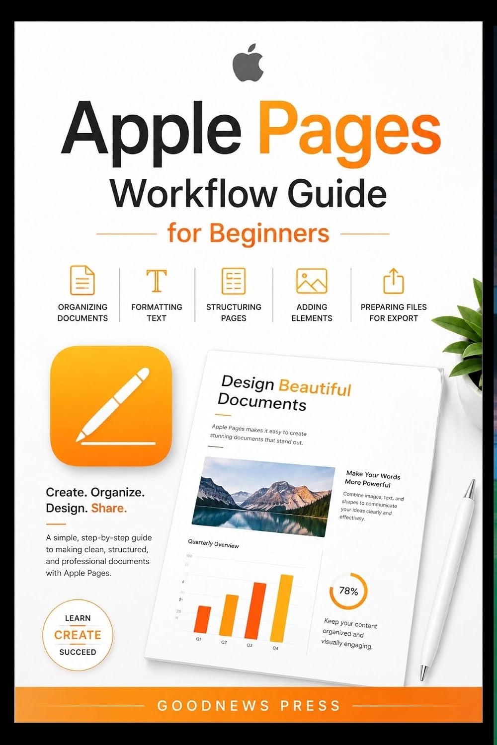 ler totalmente Apple Pages Workflow Guide for Beginners: Organizing documents, formatting text, structuring pages, adding elements, and preparing files for export (English Edition)