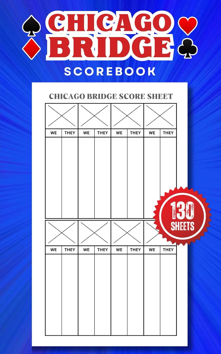 Chicago Bridge Scorebook: 130 Chicago Bridge Score Sheets Notebook, Size 5 x 8 Inches baixar livro de graça