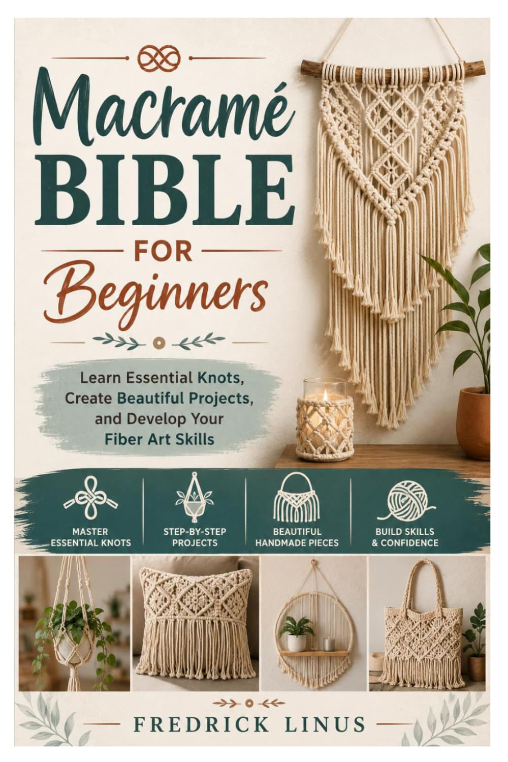 ler totalmente Macramé Bible For Beginners: Learn Essential Knots, Create Beautiful Projects, and Develop Your Fiber Art Skills
