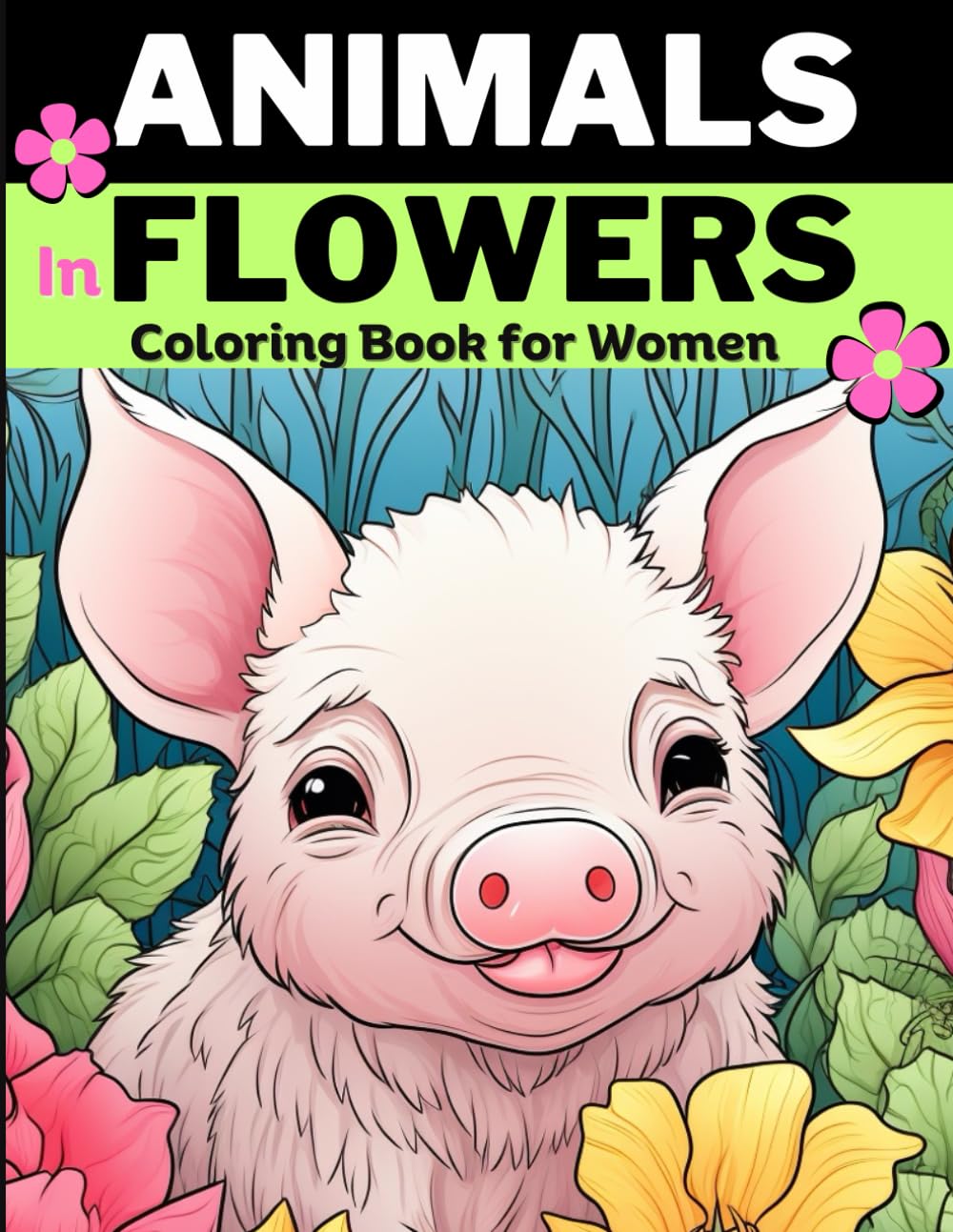 Animals & Flowers: Animal coloring book for women and adults, Relieve stress and Relax: 30 unique designs of Animals in flowers: Cats, Pigs, Raccoons, Bears, Deer, Goose, Ducks and more. baixar livro de graça