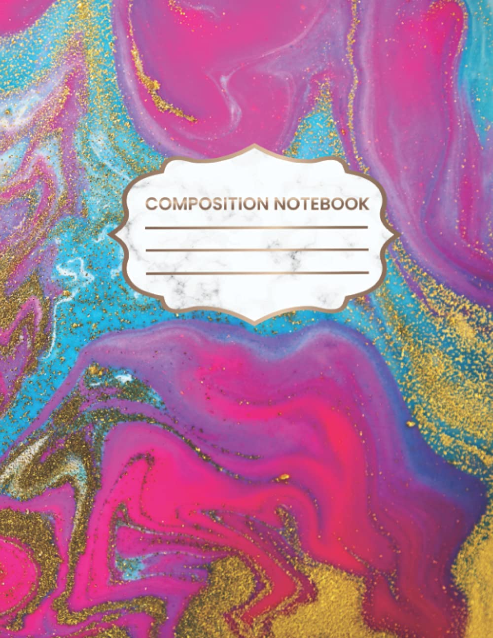 capítulo por capítulo baixar Blue Pink Bright Wave Pattern Gold Sequins Composition Notebook: Watercolor Notebook Design Size 8.5x11 Inches 120 Pages