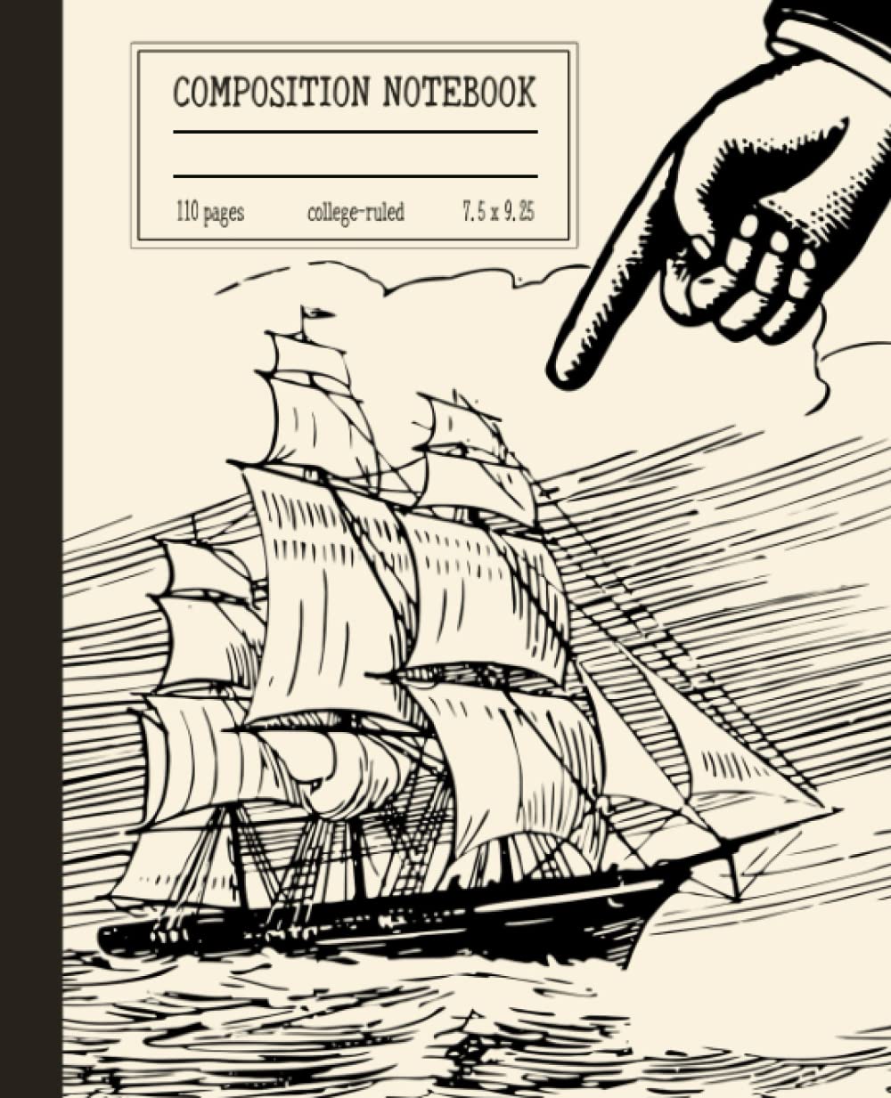 Composition Notebook College Ruled - The Ship and the Hand of Man (or of God) - Vintage Illustration: Aesthetic Journal For School, College, Office, Work - Wide Lined baixar livro de graça