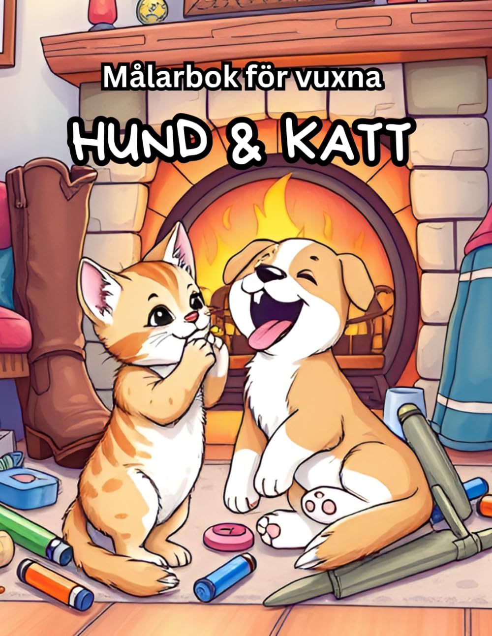 ler totalmente Målarbok för vuxna HUND & KATT: Lätta och avkopplande bilder på våra busiga husdjur – hundar och katter. Perfekt för stressavlastning och avkoppling. (Swedish Edition)