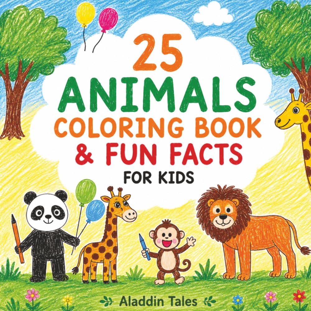 ler totalmente 25 ANIMALS COLORING BOOK & FUN FACTS: A Fun Animal Adventure with 25 Coloring Pages and Easy Facts for Kids Ages 4–8