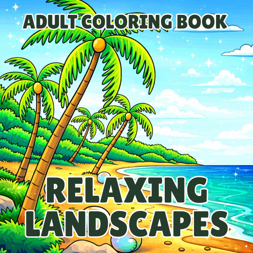Relaxing Landscapes Adult Coloring Book: Peaceful Nature Scenes, Scenic Views, and Calming Landscape Designs for Stress Relief and Mindfulness baixar livro de graça
