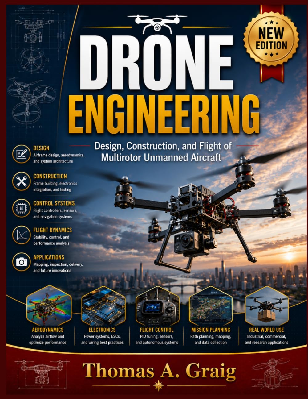 ler totalmente Drone Engineering: Design, Construction, and Flight of Multirotor Unmanned Aircraft