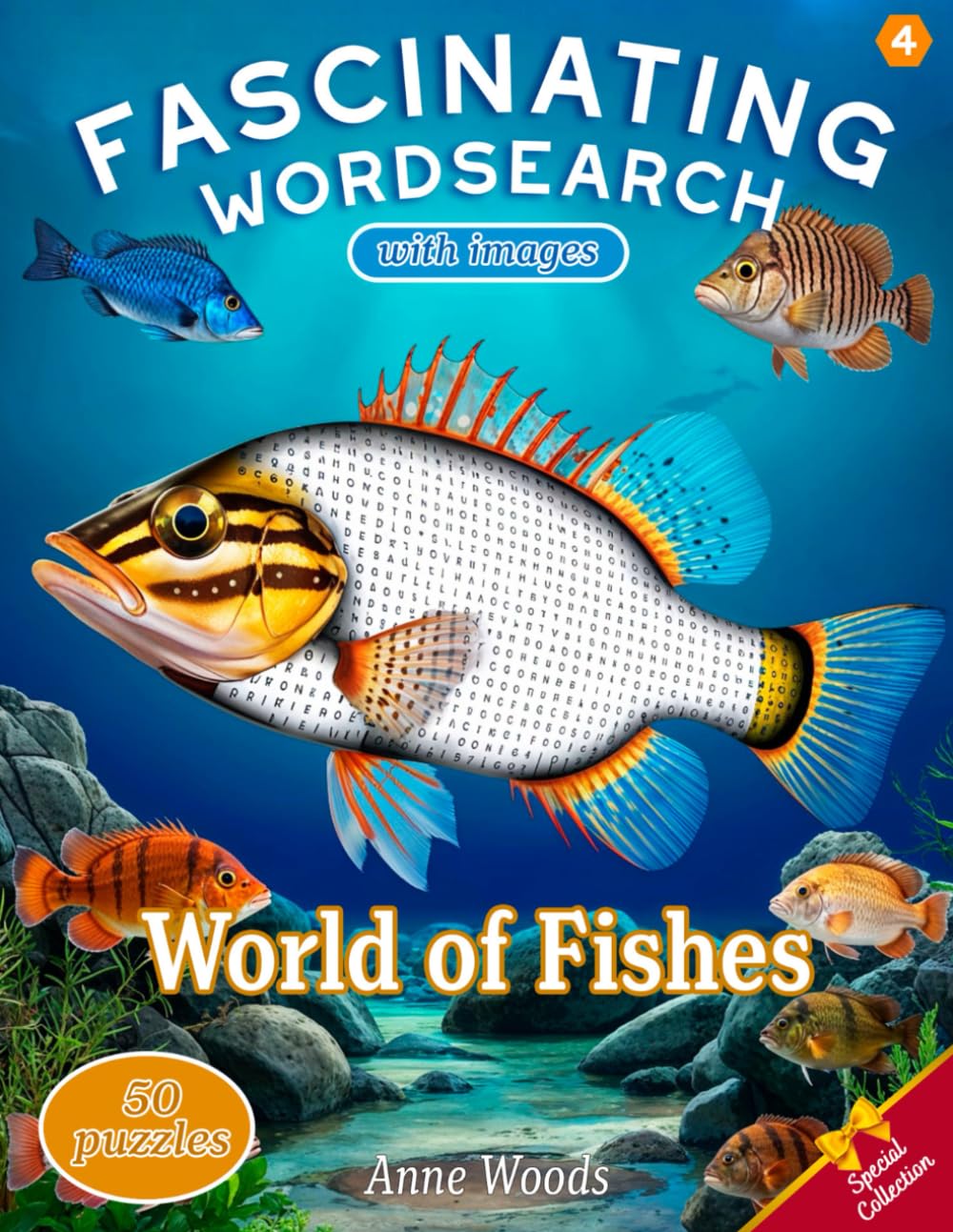 ler totalmente FASCINATING WORDSEARCH WITH IMAGES – WORLD OF FISHES: Relaxing Depths with 50 puzzles