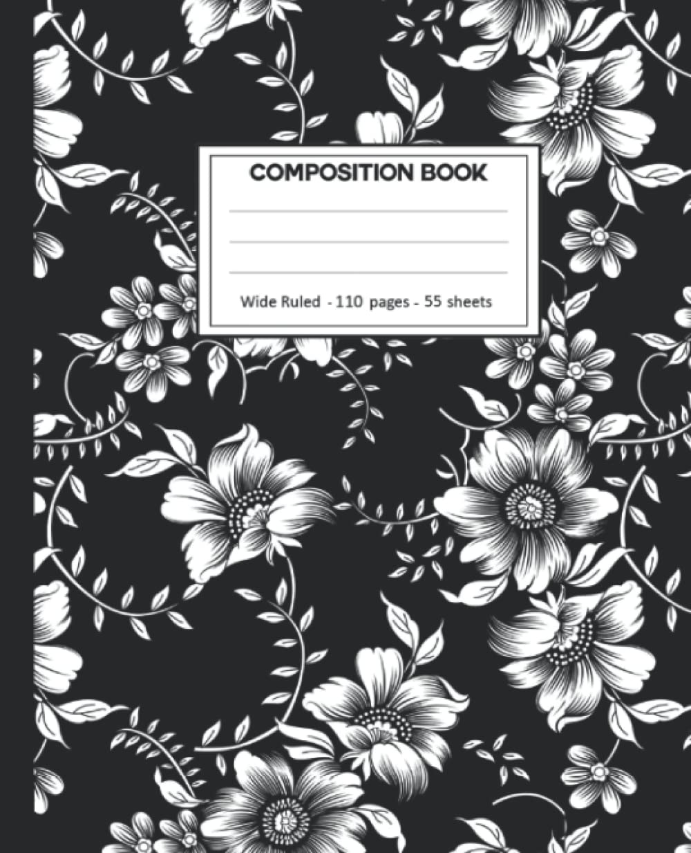 capítulo por capítulo baixar Composition Notebook: College Ruled: 110+ Lined Pages Writing Journal: Black flower on White.