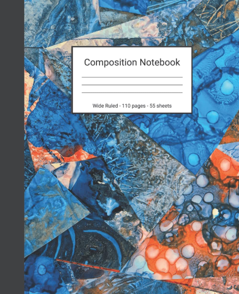 Composition Notebook: Wide Ruled Paper Notebook Journal - Blue And Orange Abstract Painting - Blank Wide Lined Workbook baixar o livro de graça