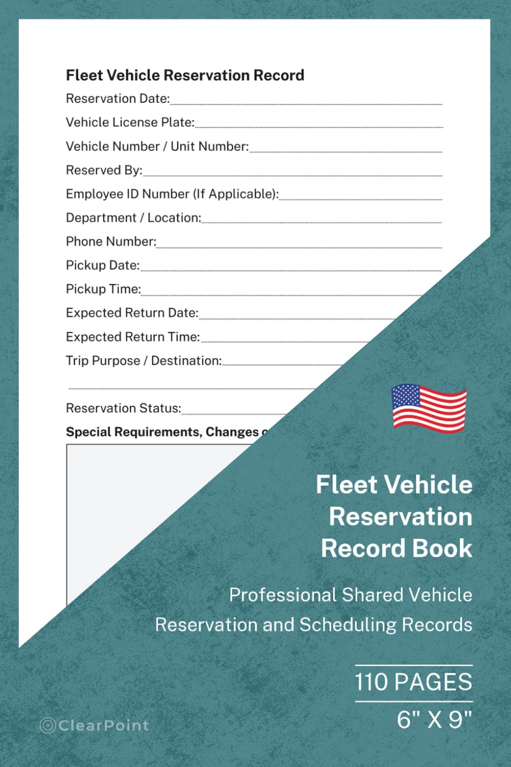 ler totalmente Fleet Vehicle Reservation Record Book: Vehicle Booking, Driver Assignment and Usage Record | 110 Pages | 6 × 9 Format: Professional Fleet Vehicle Reservation, Scheduling and Driver Tracking Record