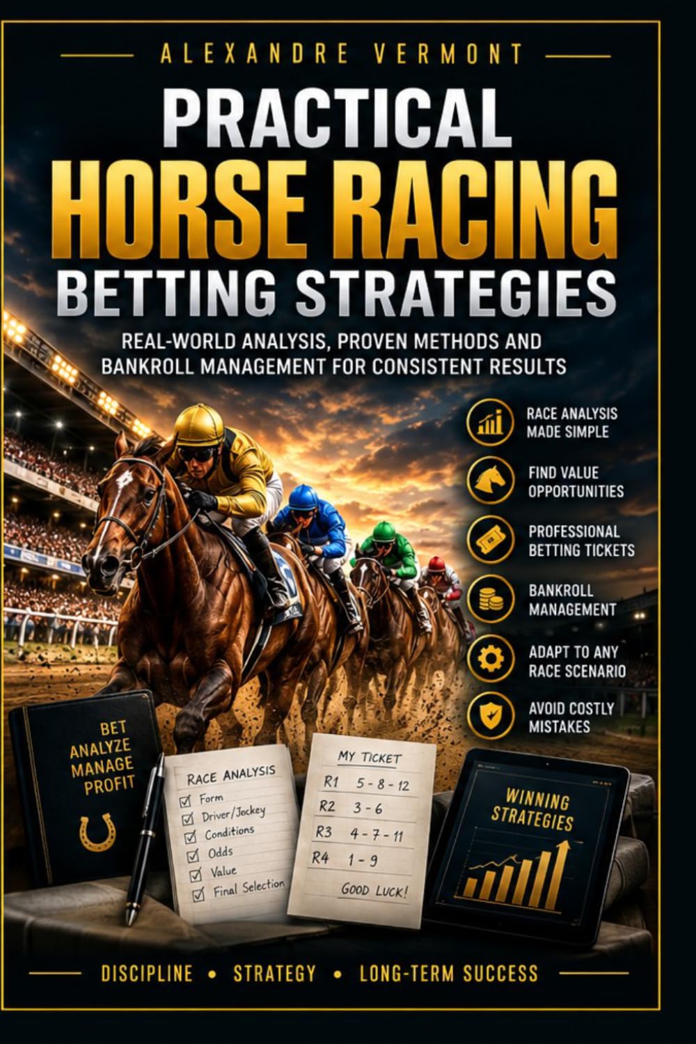 ler totalmente Practical Horse Racing Betting Strategies: Real Race Analysis, Professional Ticket Construction, Bankroll Management and Winning Strategies for Win, Place, Exacta, Trifecta and Superfecta Betting