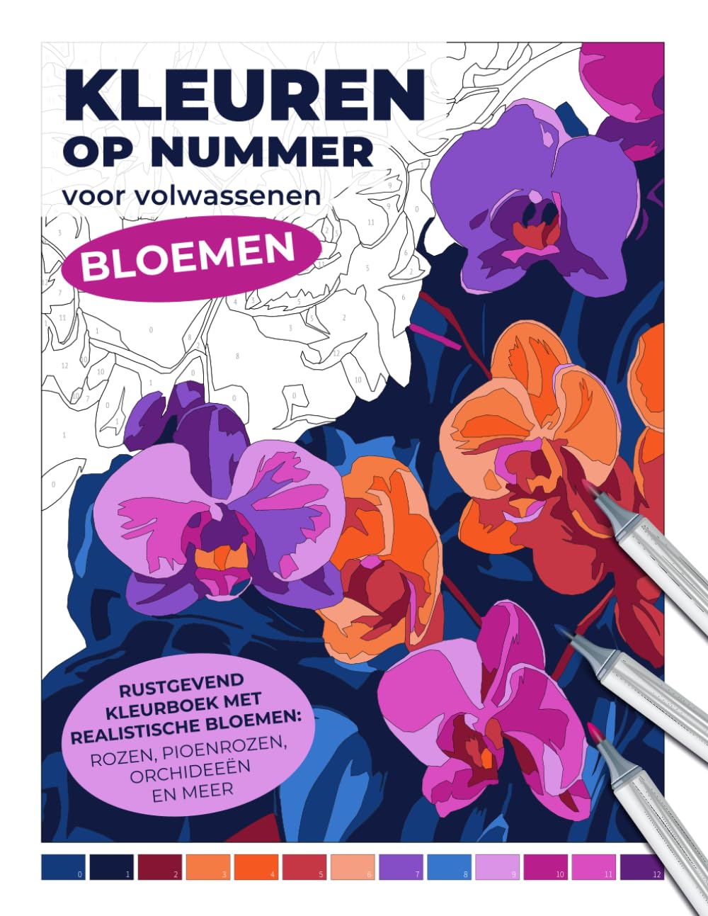 Bloemen – Kleuren op nummer voor volwassenen: Rustgevend kleurboek met realistische bloemen: rozen, pioenrozen, orchideeën en meer (Dutch Edition) baixar livro de graça