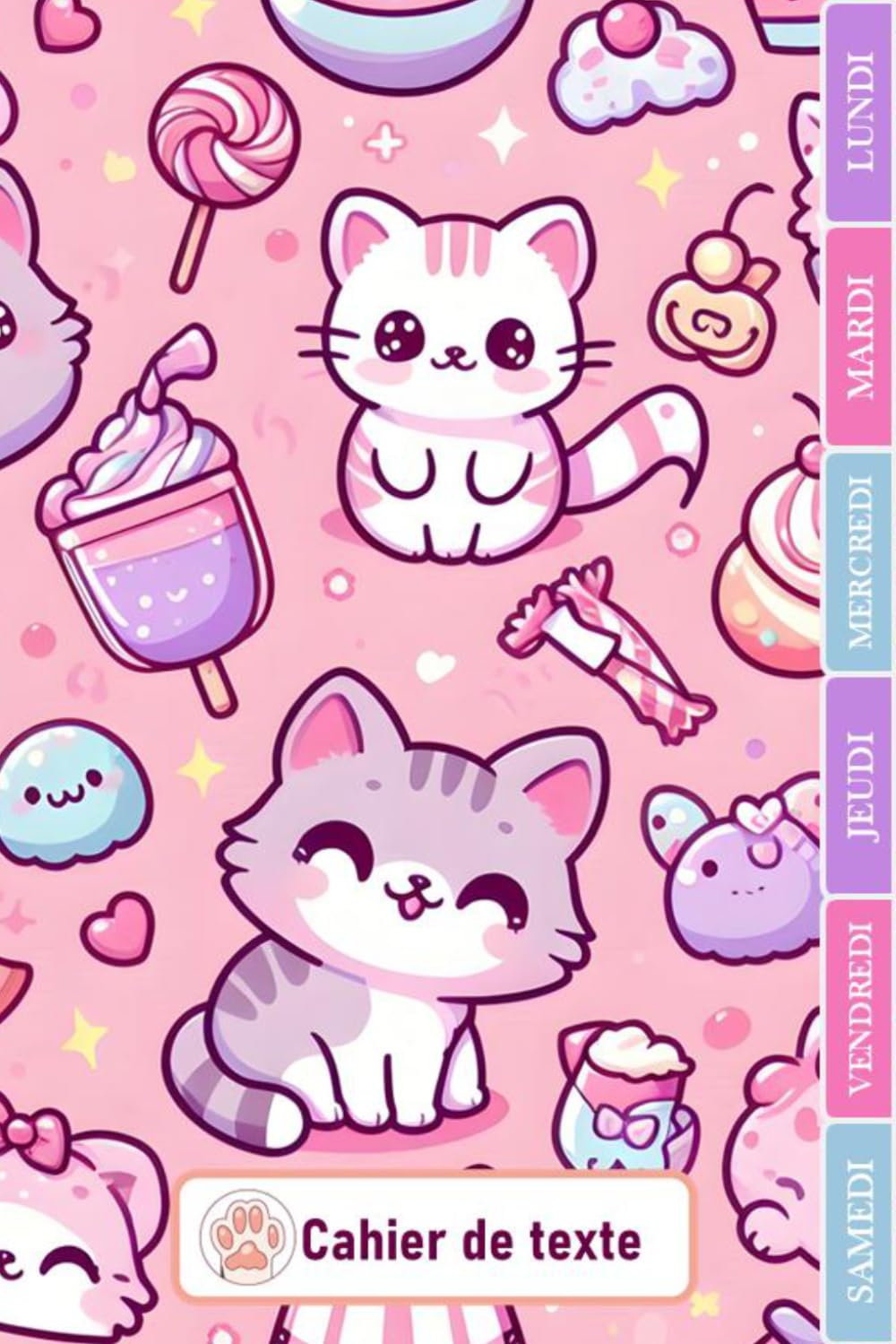 ler totalmente Cahier de texte kawaii: Chat - Intérieur en Couleurs - Pour bien organiser et planifier votre année scolaire (French Edition)