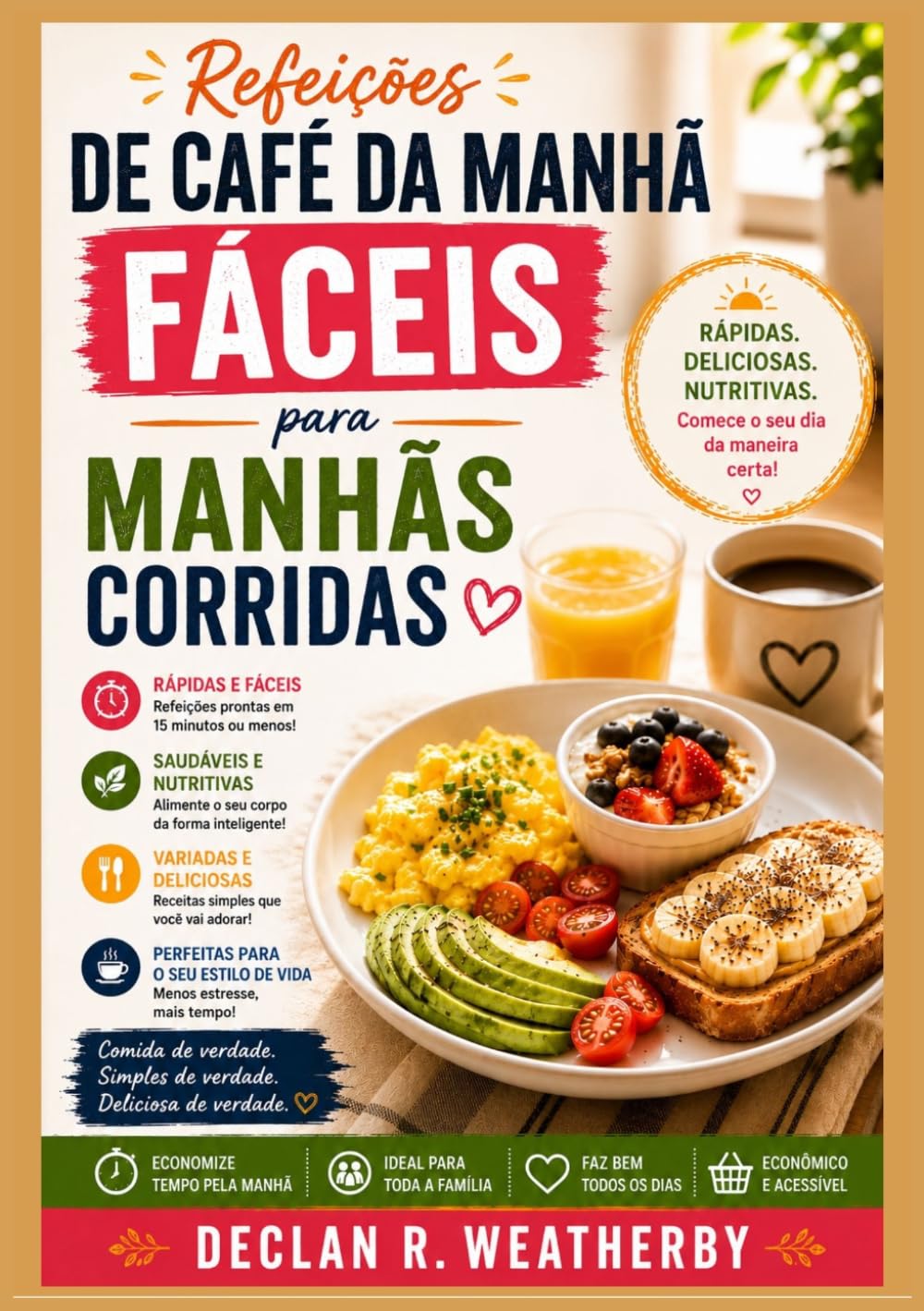 REFEIÇÕES DE CAFÉ DA MANHÃ FÁCEIS PARA MANHÃS CORRIDAS: Receitas rápidas, simples e saborosas, técnicas essenciais de preparo antecipado e instruções... semana e fins de semana. (Portuguese Edition) baixar o livro de graça