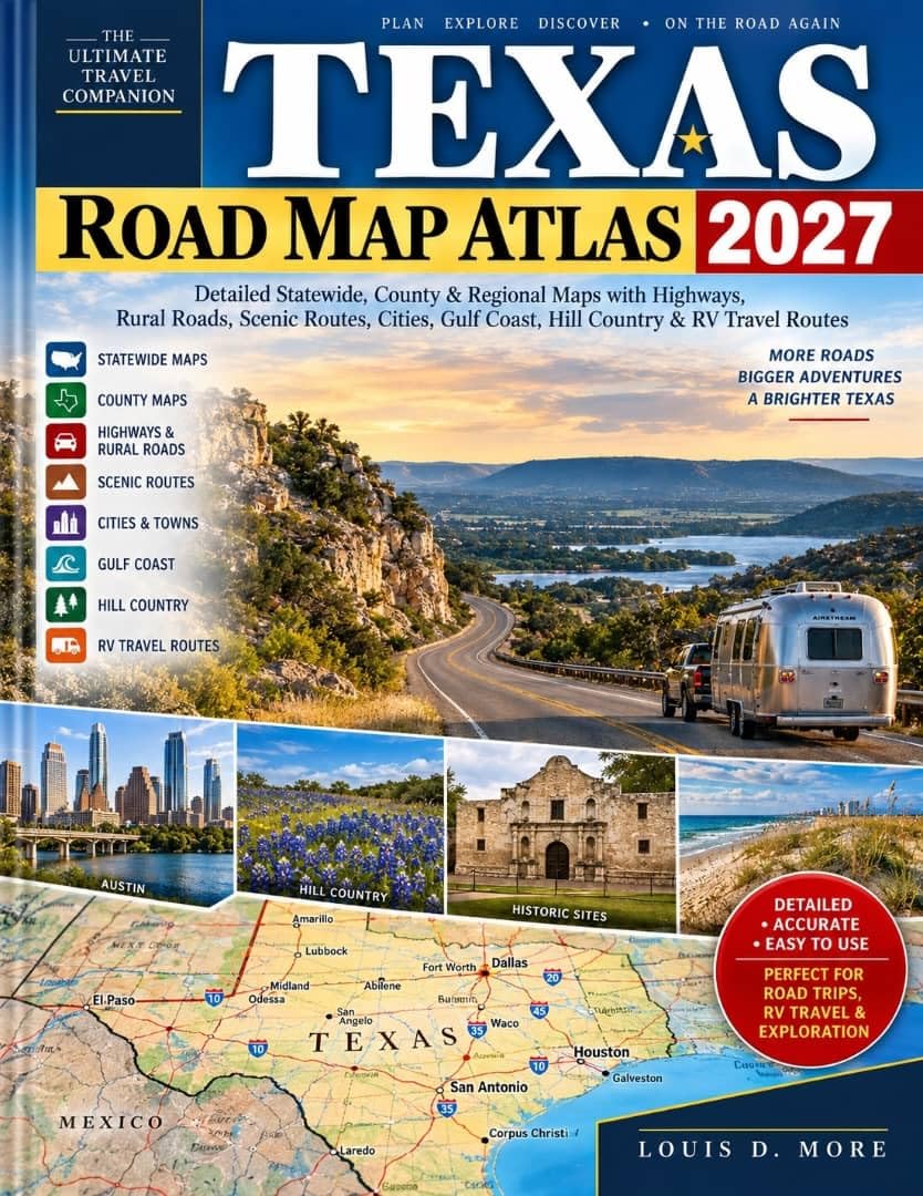 TEXAS ROAD MAP ATLAS 2027[Full-Color]: Detailed Statewide, County & Regional Maps with Highways, Rural Roads, Scenic Routes, Cities, Gulf Coast, Hill Country & RV Travel Routes (English Edition) baixar livro de graça