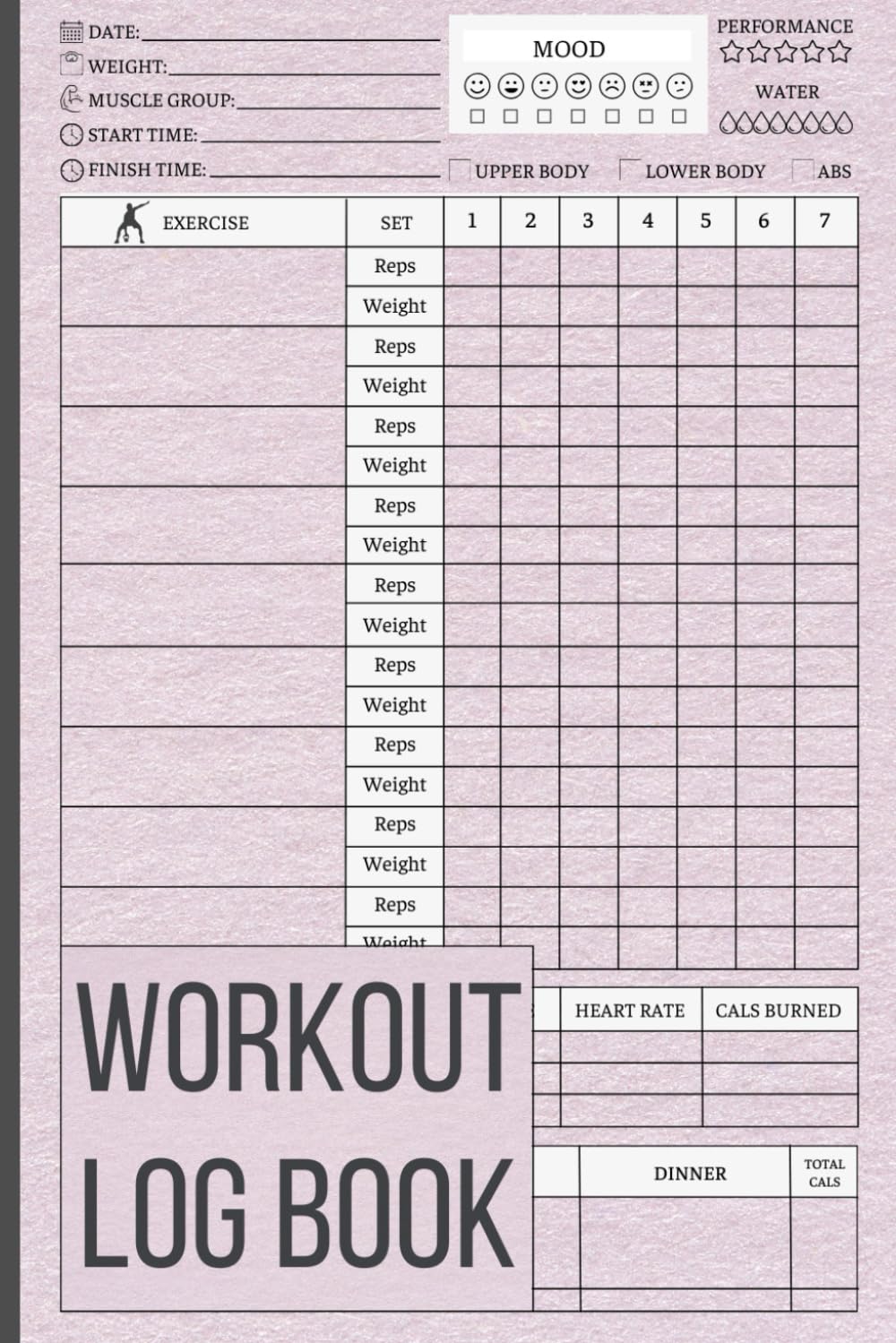 Workout Log Book: 4 Months Tracking Journal for Weight Control, Muscle Growth, Cardio Exercises, Weight Lifting and Personal Training for Women and Men baixar livro de graça