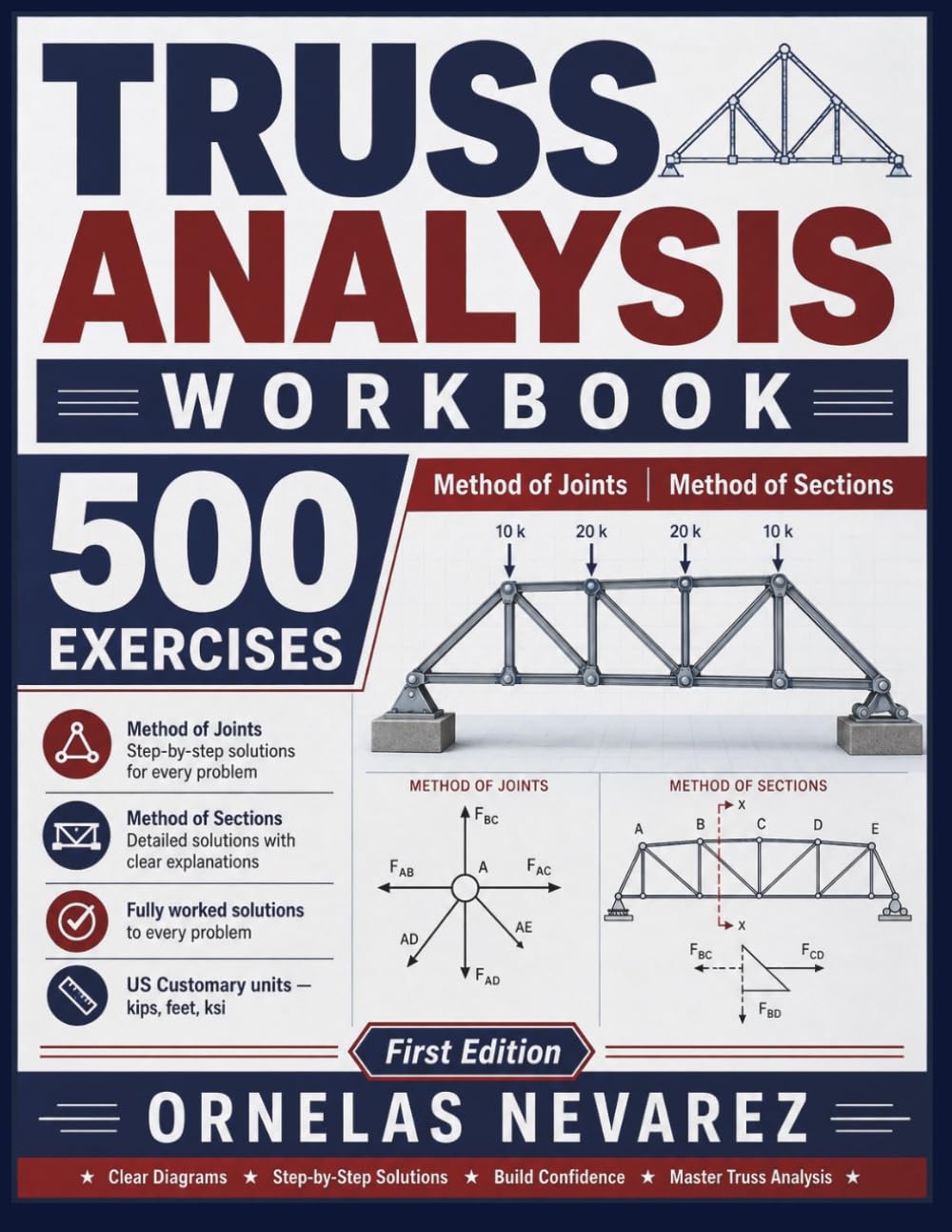 ler totalmente TRUSS ANALYSIS WORKBOOK: 500 EXERCISES Method of Joints │ Method of Sections