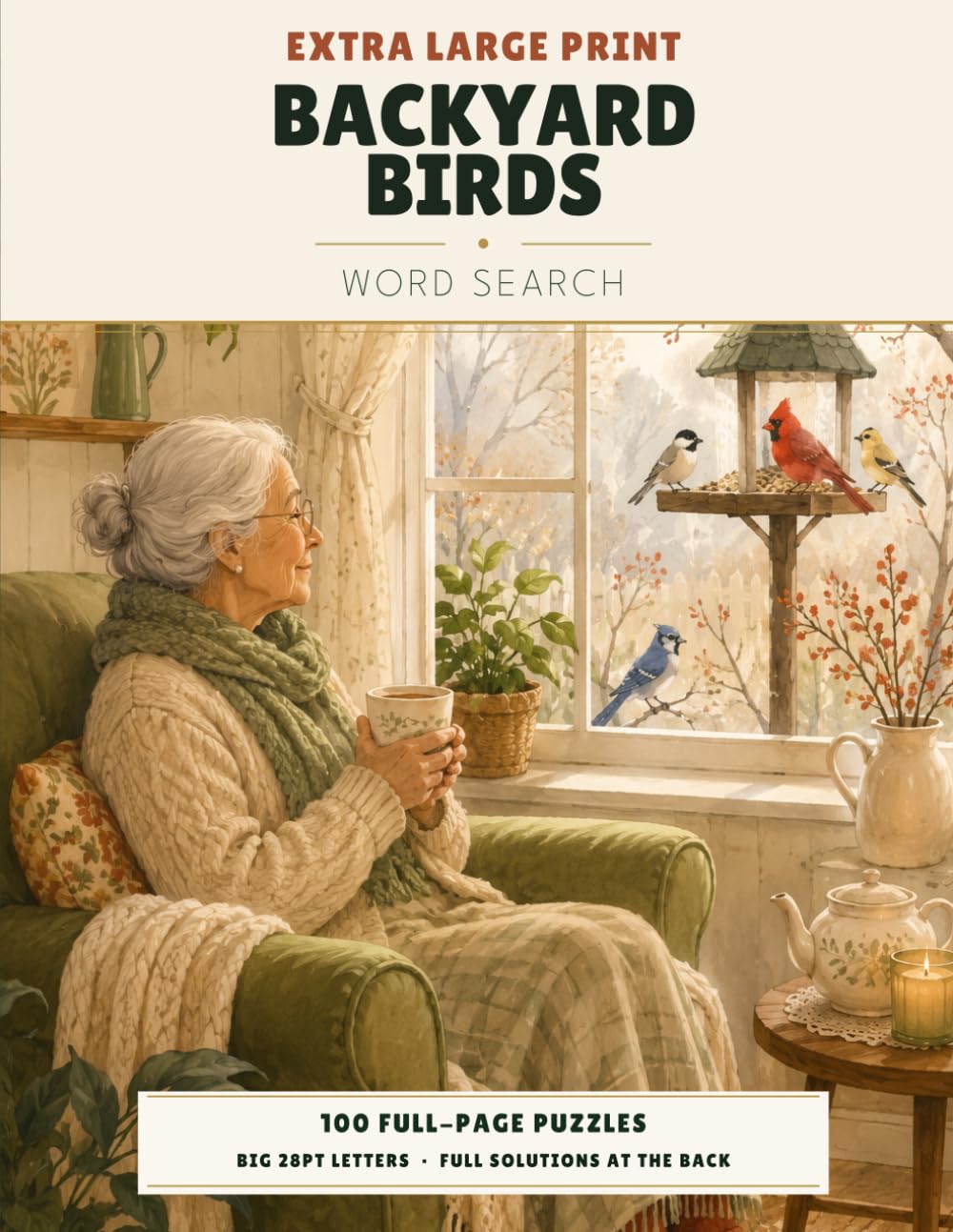 ler totalmente Backyard Birds Word Search — Extra Large Print: 100 Easy Jumbo Bird Puzzles for Seniors | Extra Large Print Word Find Book for Bird Lovers with Solutions