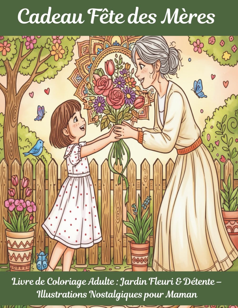 Cadeau Fête des Mères – Livre de Coloriage Adulte: Jardin Fleuri & Détente – Illustrations Nostalgiques pour Maman (French Edition) baixar o livro de graça