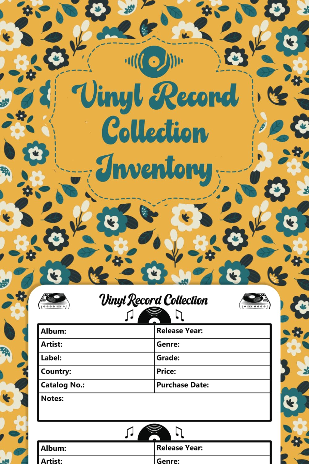 Vinyl Record Collection Inventory | Vinyl Record Collector Log Book | A Simple Way To Keep Track And Review Your Collection | Flower Cover Design | Small Size baixar livro de graça
