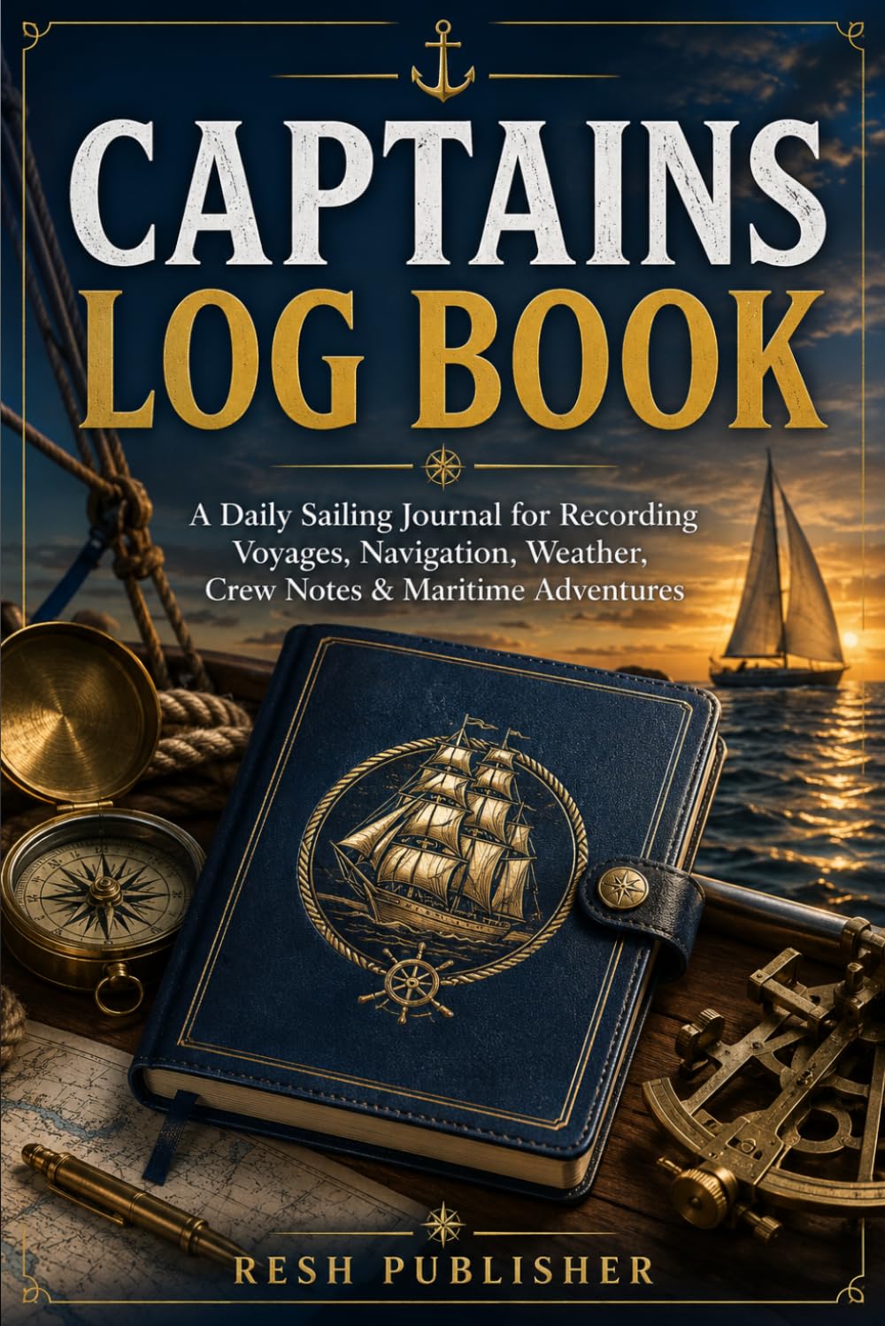 ler totalmente Captain's Log Book: A Daily Sailing Journal for Recording Voyages, Navigation, Weather, Crew Notes & Maritime Adventures
