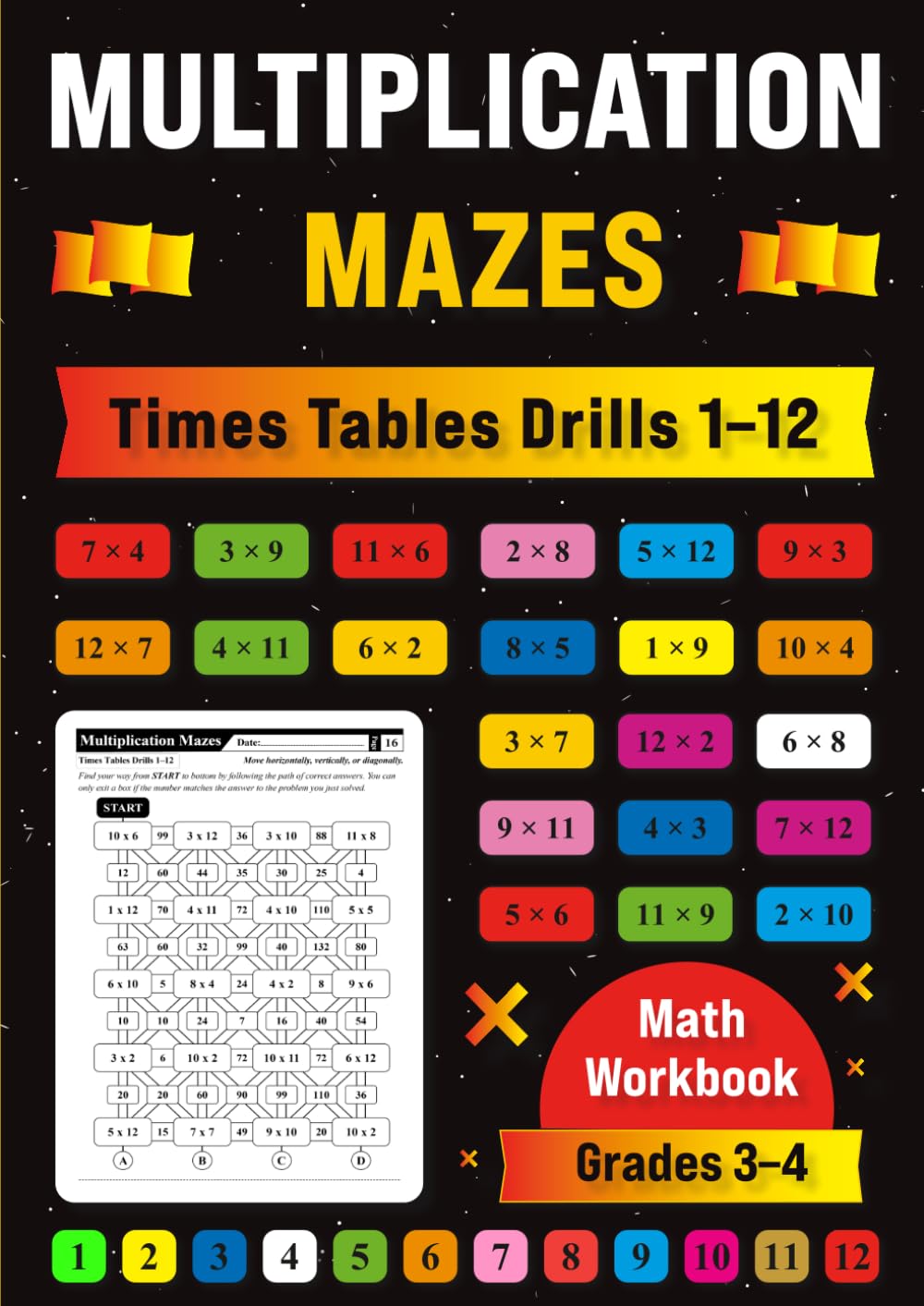 Multiplication Mazes: Times Tables Drills 1–12 | Math Workbook Grades 3–4 baixar o livro de graça