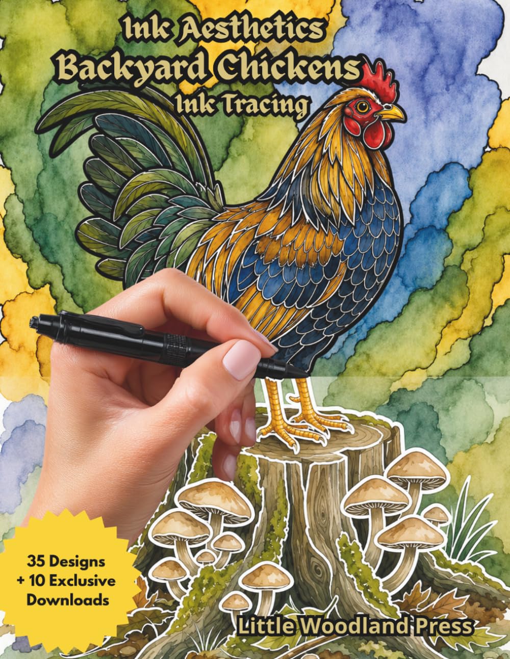 ler totalmente Ink Aesthetics: Backyard Chickens Ink Tracing: A Relaxing Reverse Coloring Experience
