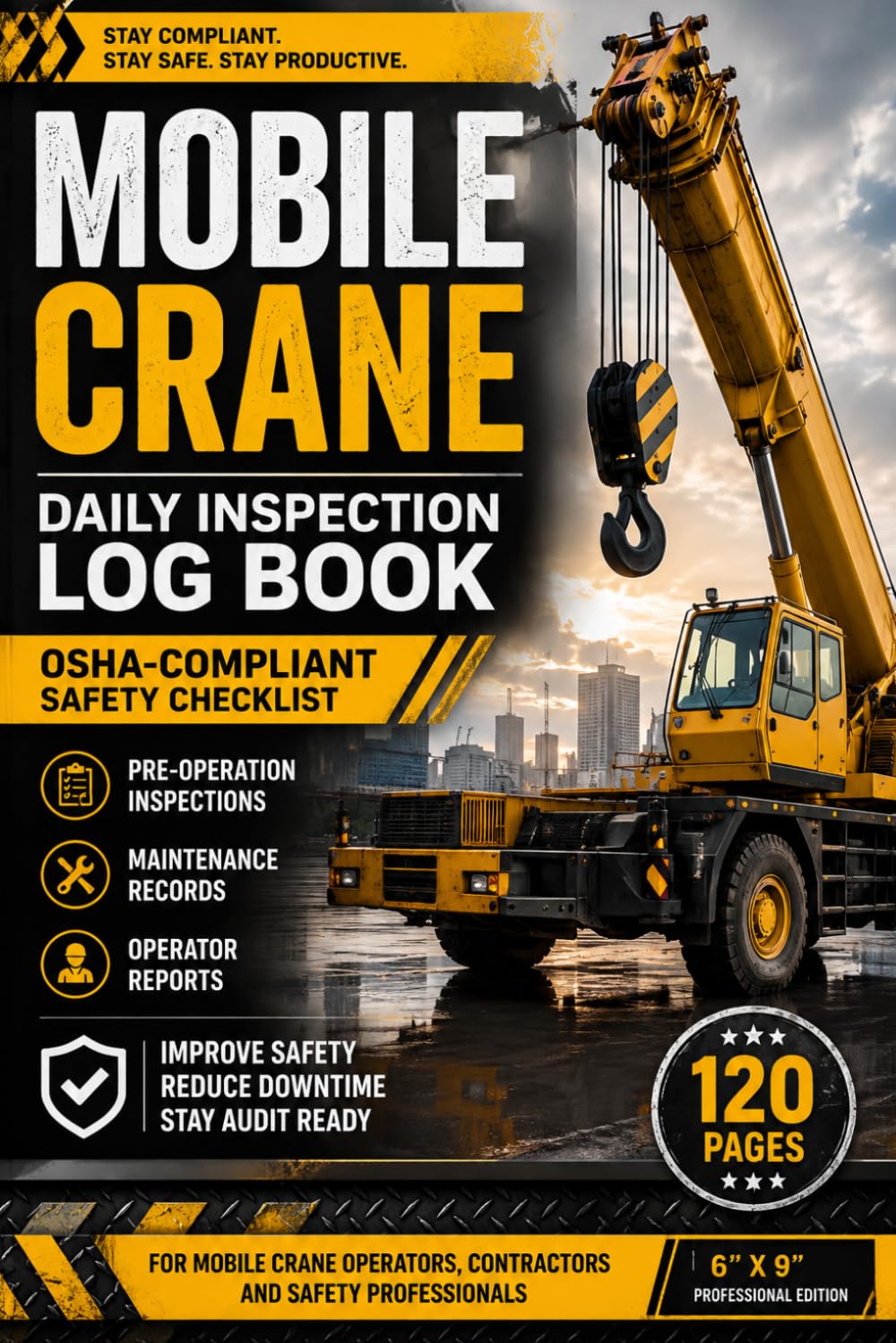 Mobile Crane Daily Inspection Log Book OSHA-Compliant Safety Checklist | 120 Pages for Pre-Operation Inspections, Maintenance Records & Operator Reports (6x9) baixar o livro de graça