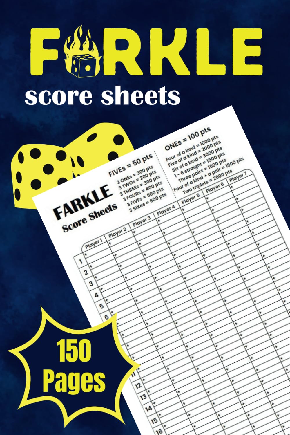 ler totalmente Farkle Score Sheets: 150 Farkle Scorecards, Farkle Score Book with 6 x 9 Inches Page Size, for Scorekeeping