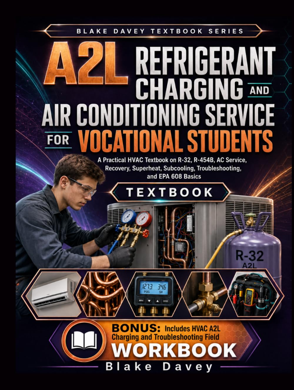 ler totalmente A2L REFRIGERANT CHARGING AND AIR CONDITIONING SERVICE FOR VOCATIONAL STUDENTS: A Practical HVAC Textbook on R-32, R-454B, AC Service, Recovery,... Troubleshooting, and EPA 608 Basics