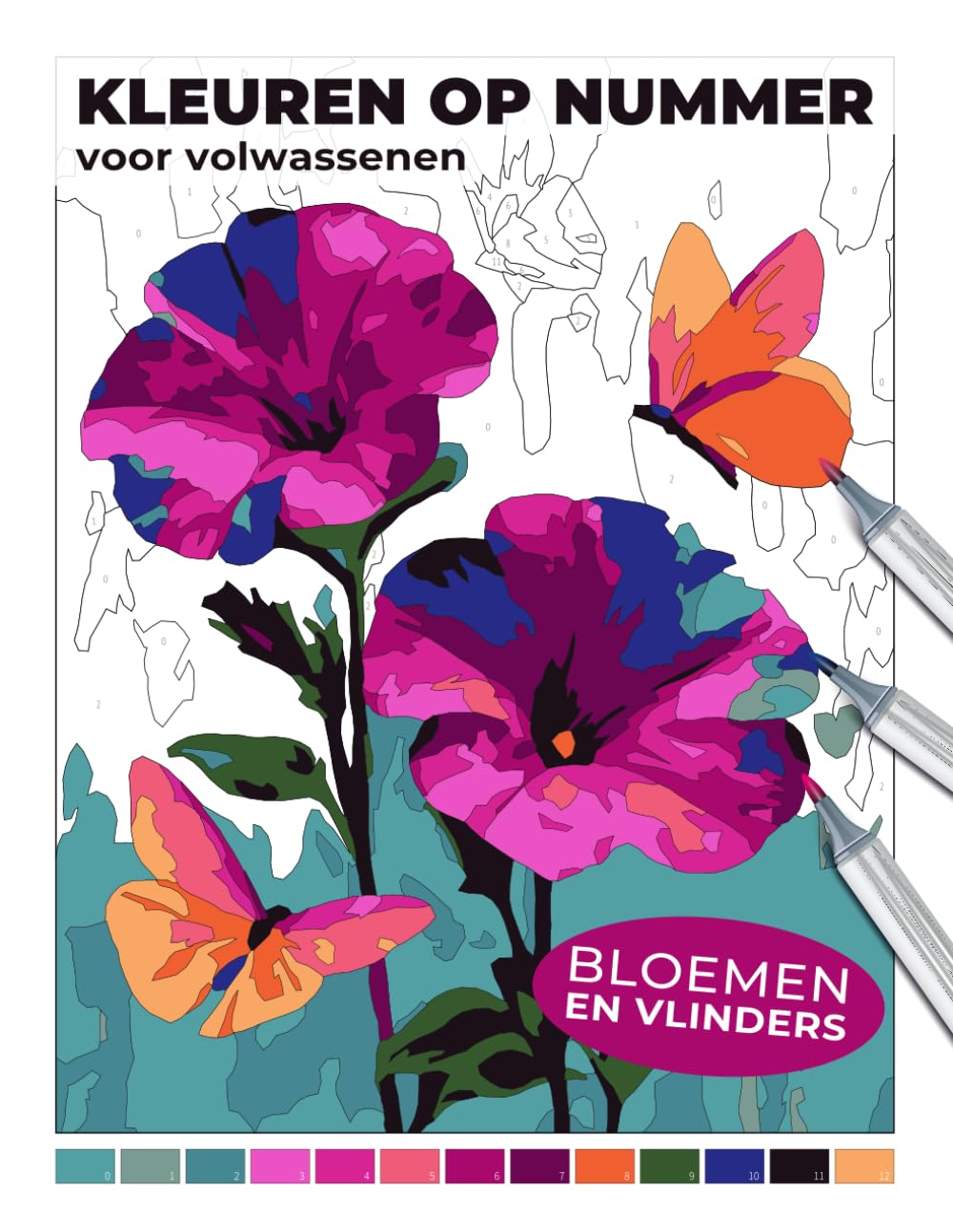Bloemen en vlinders – Kleuren op nummer voor volwassenen: Rustgevend kleurboek met realistische vlinders tussen rozen, pioenrozen, lelies en andere kleurrijke bloemen (Dutch Edition) baixar livro de graça