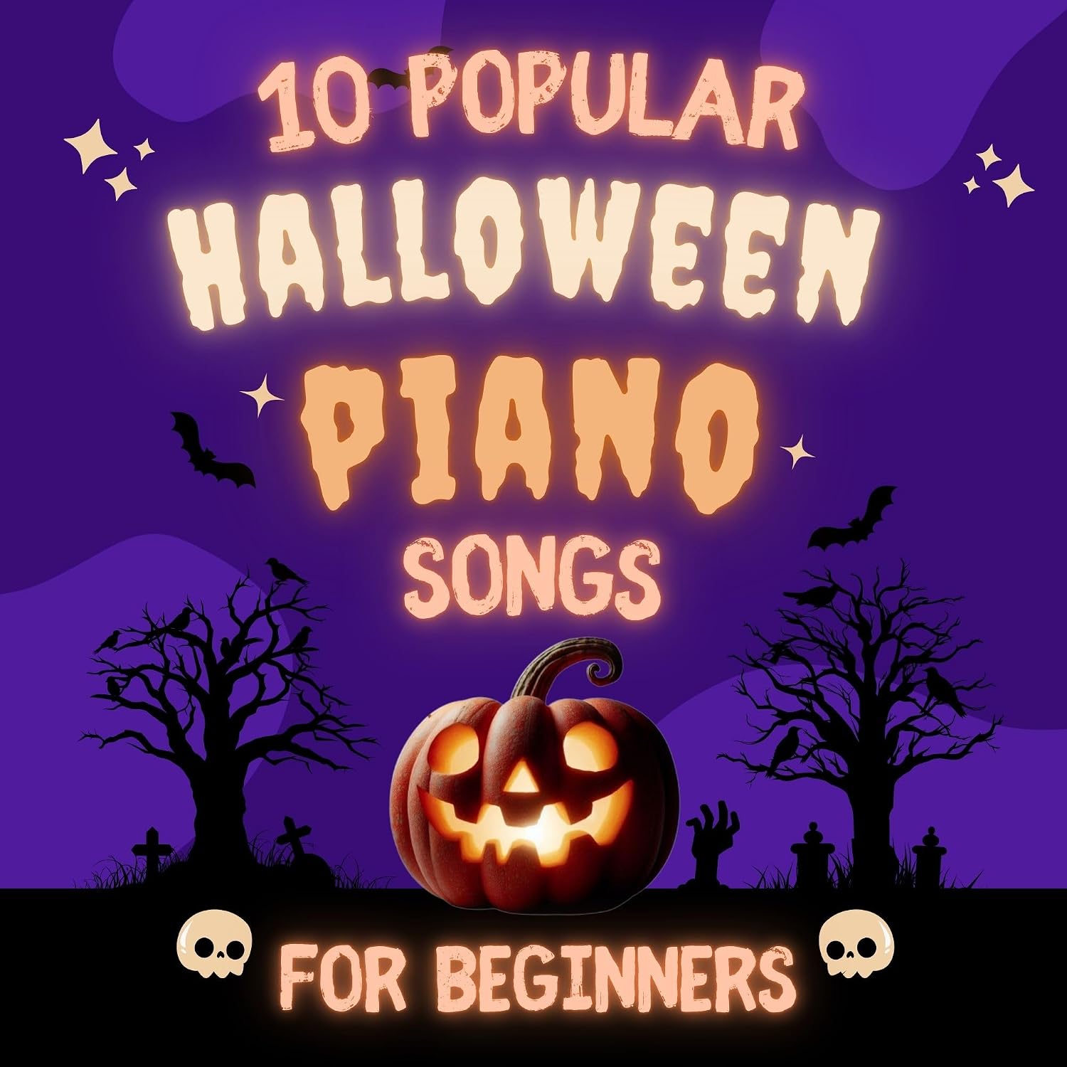 ler totalmente 10 Popular Halloween Piano Songs for Beginners: Big-Note Format with Fingering (English Edition)