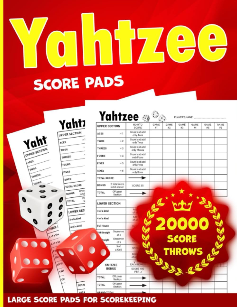 Yahtzee Score Sheets: Yatzee Score Sheets 120 Large Print Sheets for Scorekeeping (Yahtzee Game) baixar livro de graça