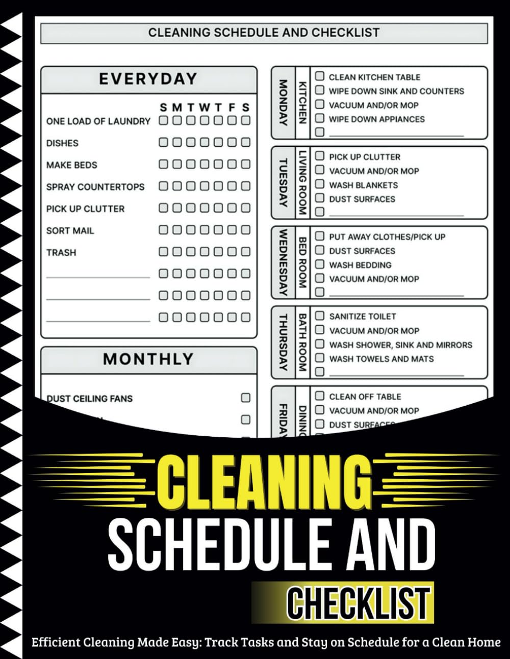 Cleaning Schedule and Checklist: Efficient Cleaning Made Easy: Track Tasks and Stay on Schedule for a Clean Home baixar livro de graça