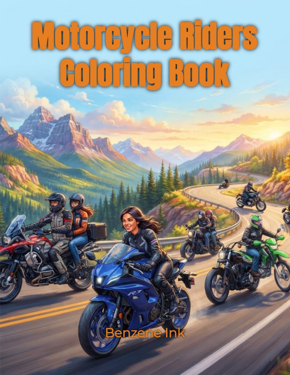 Motorcycle Riders Coloring Book