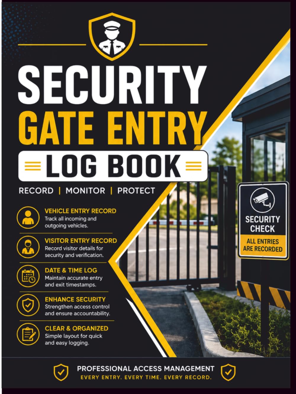 Security Gate Entry Log Book: Daily Entry Register for Recording In and Out Movement, Visitor Details, Access Control, and Security Tracking baixar livro de graça