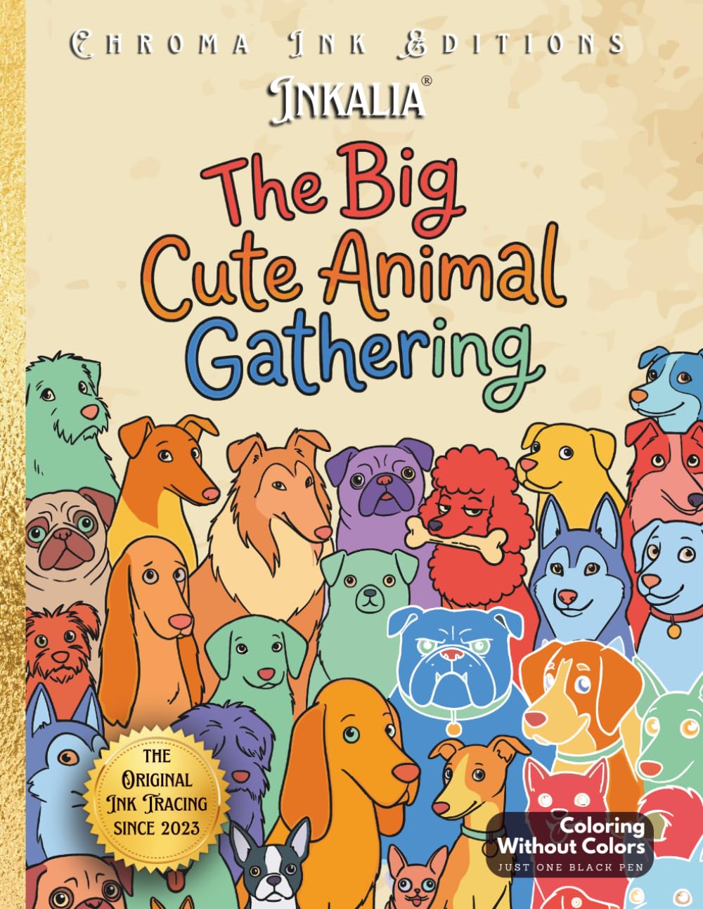 capítulo por capítulo baixar Inkalia The Big Cute Animal Gathering: One Color Animals for Relaxation | Easy, Cozy & Stress Relief Coloring for Adults, Teens & All Ages: Bold Ink... (Inkalia Premium Ink Tracing Editions)