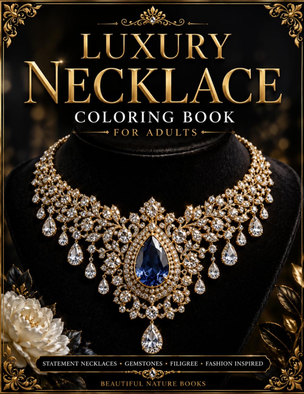 ler totalmente Luxury Necklace Coloring Book for Adults: Elegant Jewelry Designs with Gemstones and Filigree: Statement Necklaces for Relaxation, Creativity, and Stress Relief (Spanish Edition)