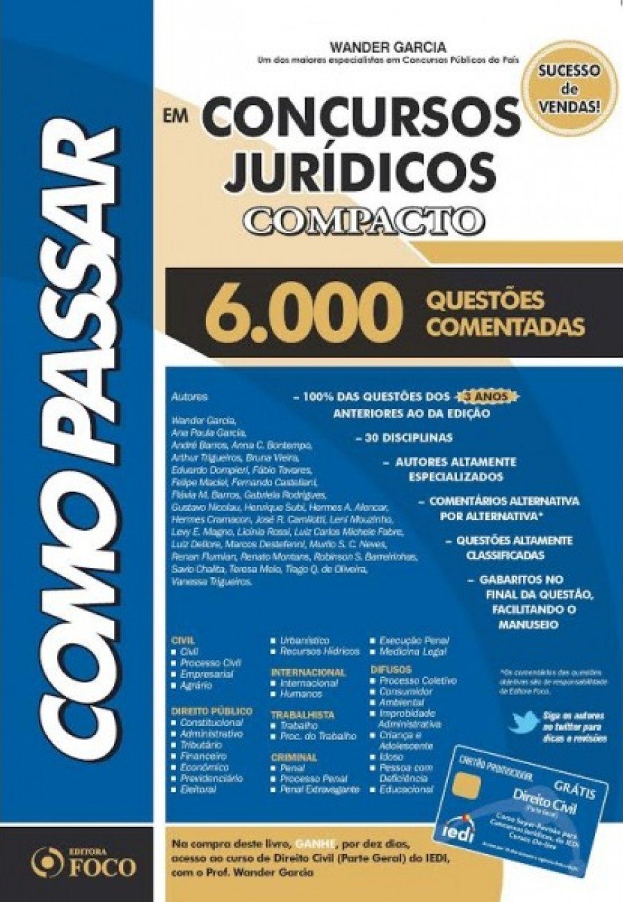 Como Passar em Concursos Jurídicos: Compacto - 6.000 Questões Comentadas baixar o livro de graça