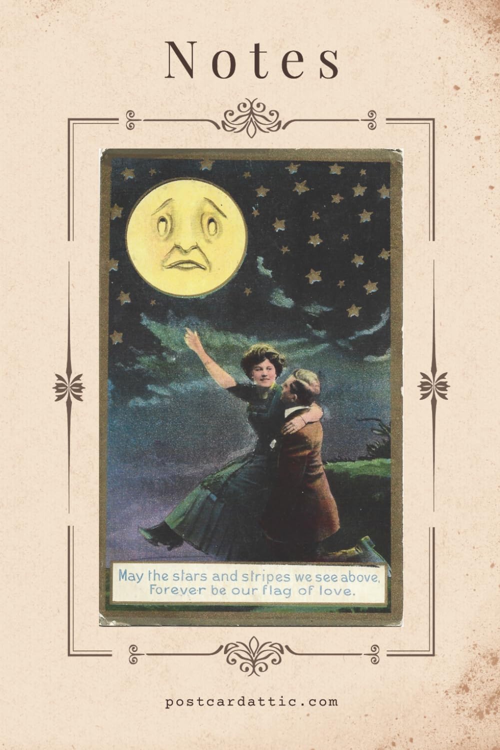 Notes: Vintage Man in the Moon and Stars Postcard Notebook baixar o livro de graça