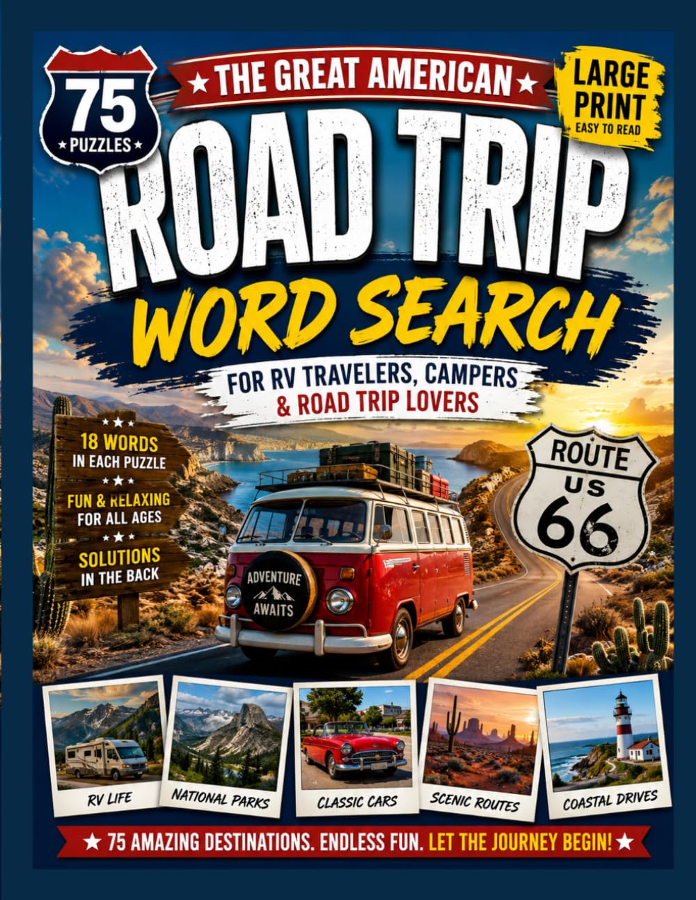 capítulo por capítulo baixar The Great American Road Trip Word Search: 75 Large-Print Puzzles for RV Travelers, Campers & Road Trip Lovers