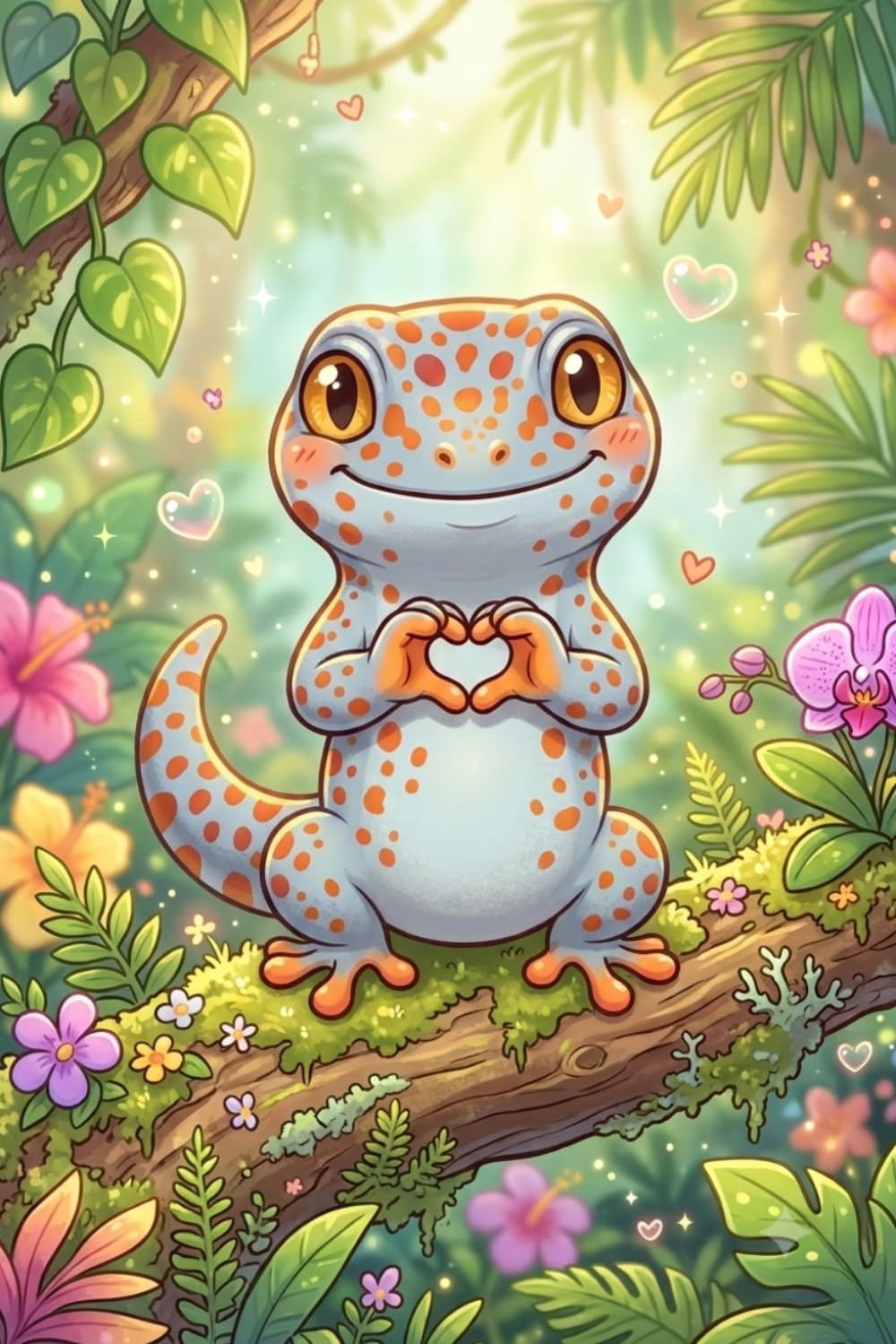 ler totalmente Tokay Gecko Journal – Cute Heart Hands Cover: Part of the Reptile & Amphibian Collection • Lined Notebook for Kids, Teens & Adults
