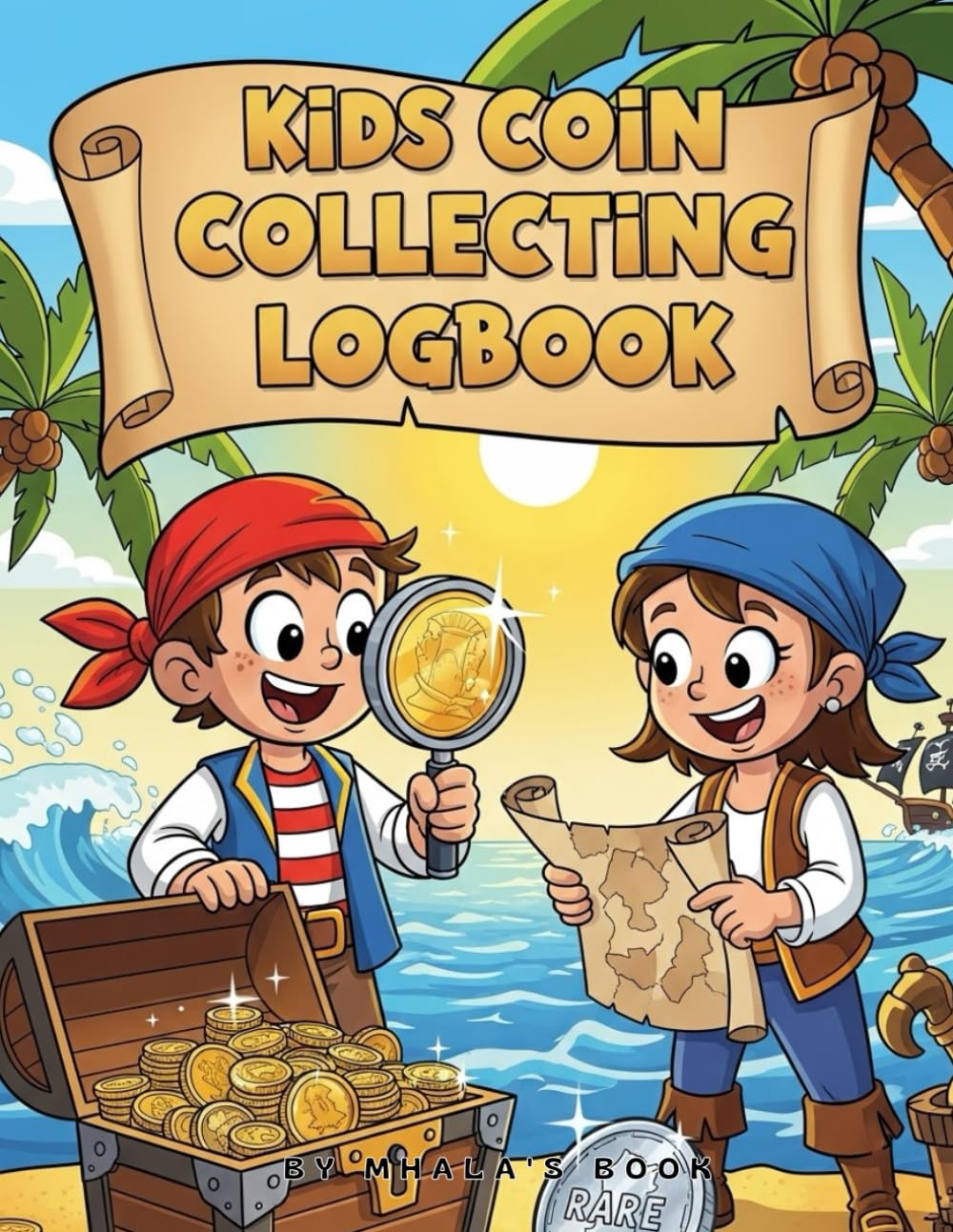 ler totalmente KIDS COIN COLLECTING LOGBOOK: A Coin and Currency Collection Organizer,Inventory Logbook for chilren With Prompted Lines,Check lists,for... quarter collection Pirate style