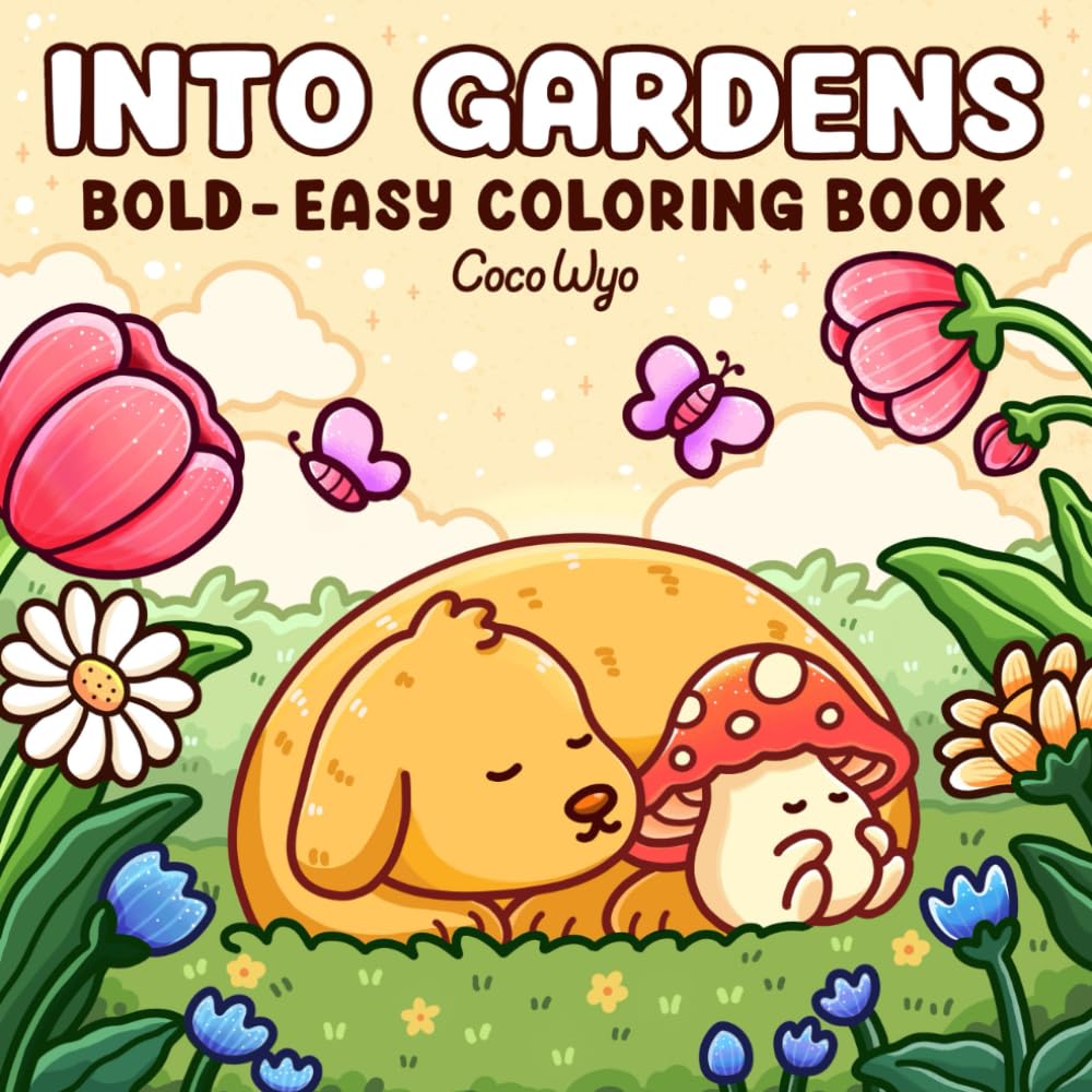 Into Gardens: Bold & Easy Coloring Book Featuring Plants, Flowers, and Cute Animals for Adults and Teens baixar o livro de graça