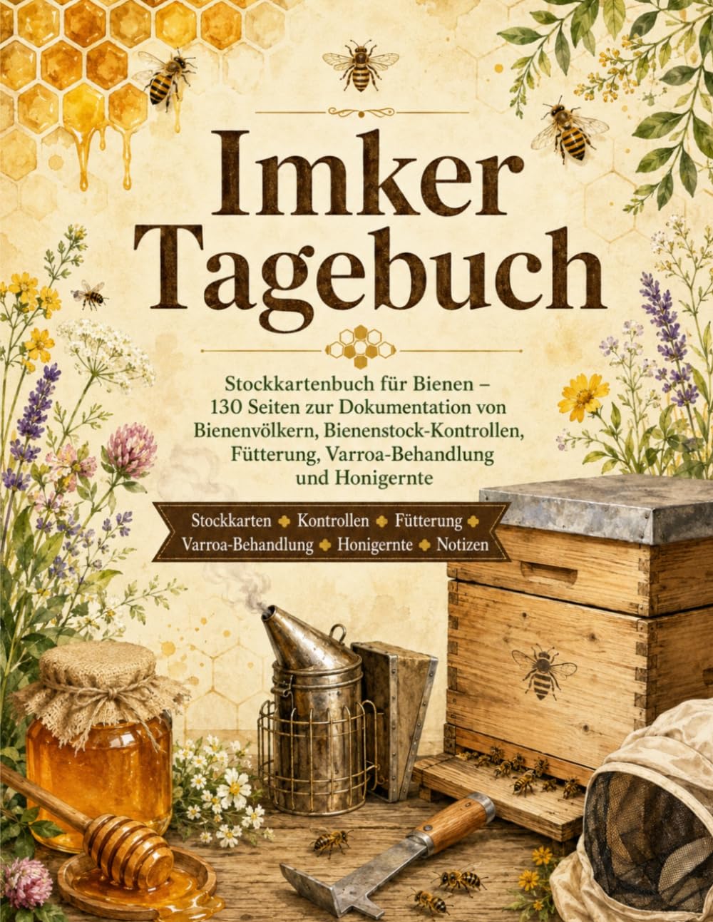 capítulo por capítulo baixar Imkerei Logbuch: 130 Seiten Dokumentationsbuch für Bienenstand, Bienenvölker, Stockkarten, Fütterung, Varroa-Behandlung und Honigernte (German Edition)