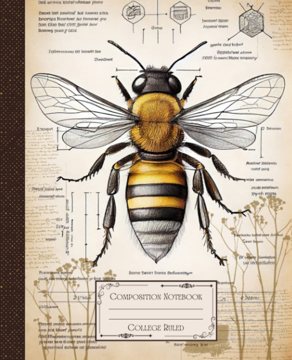 Vintage Bee Composition Notebook College Ruled: Vintage Bee Illustration | Antique Aesthetic |Composition Notebook For School, College, Office, Work and Bee Lovers. baixar o livro de graça